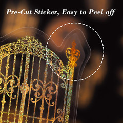 Pre Cut Gold Holographic Stickers, 180 Pieces Large Size Glitter Transparent Res