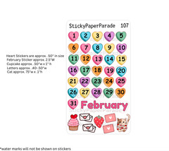 February Monthly Planner Stickers #107 / Planner Stickers  / Valentines Stickers