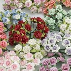 20*1.5 cm Mulberry Paper Rose Flower Craft Wedding Card making
