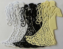 BEAUTIFUL COUPLE Die-Cut(6pc) Married•Invitation•Celebrate •Bride•Groom•Wedding