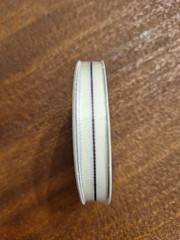 American Crafts Premium Ribbon-3 yds-white w/center black strip-100%Polyester