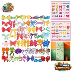 Adorable 50PCS Bow Stickers – High-Quality Aesthetic Vinyl Decor for Any Surface
