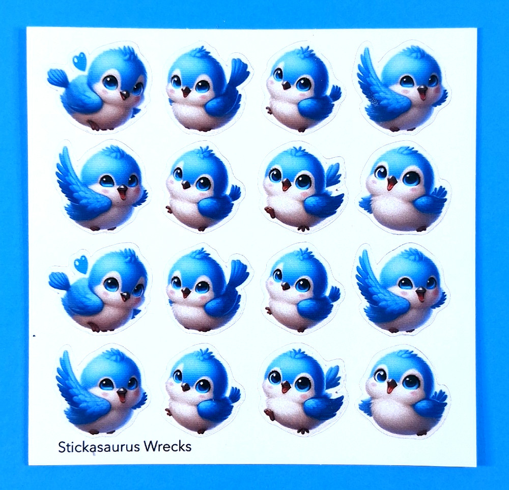 Little Blue Birds Sticker Sheet