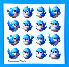 Little Blue Birds Sticker Sheet
