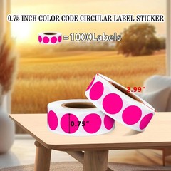 PARLAIM 3/4 Inch Circle Sticker Labels,1000 Stickers Adhesive Round Color Cod…
