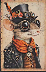 Animals Dressed in Steampunk Gear – Animal Prints, 20pcs 8.5″x 5.5″
