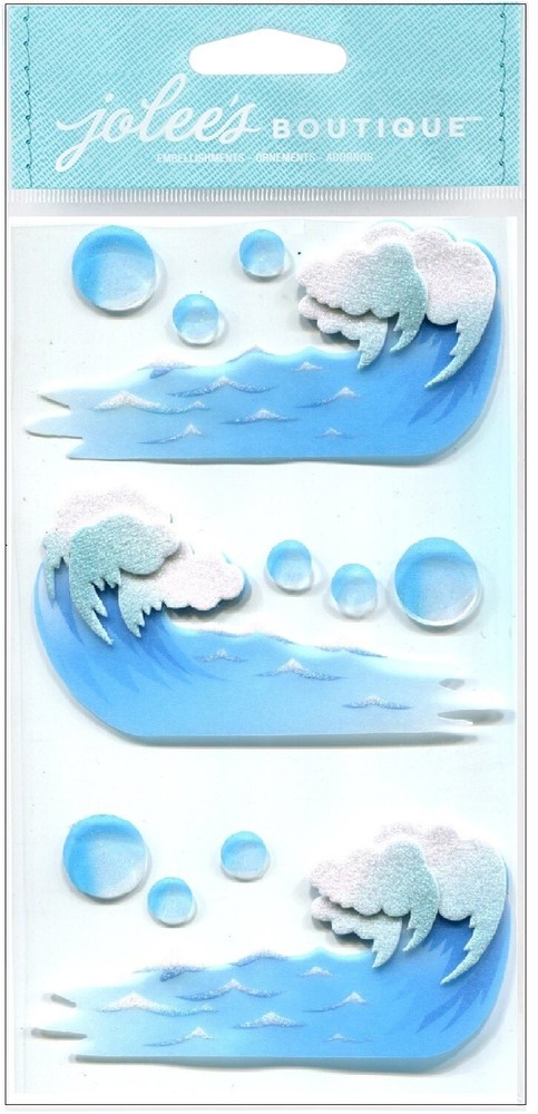 Waves, vellum 3D scrapbook sticker Jolees SPJV007