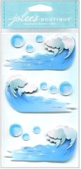 Waves, vellum 3D scrapbook sticker Jolees SPJV007