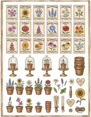 Cute Vintage Garden Junk Journal Embellishments Scrapbook USA PICK A Set