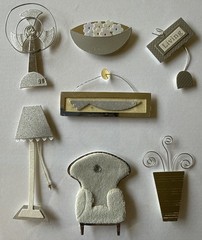 MY LIVING ROOM Dimensional Sticker(8pc)Do-Jiggies•Fan •Lamp•Chair•Card Making•