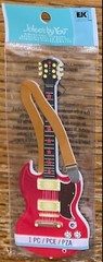 RARE Jolees Mini Red Rock Star Guitar BAND Musical Play Music Scrapbook Sticker