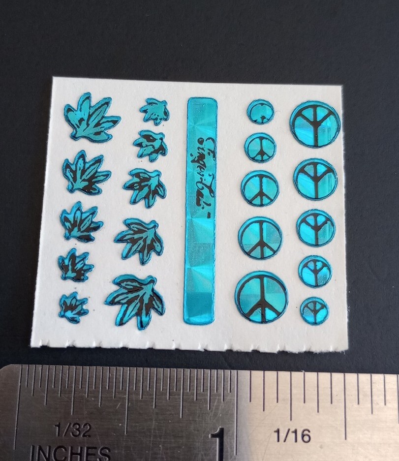 Vintage Stickers Pot Leaf Weed Ganja 420 Prism Sticker Mod FINGER CALS Small
