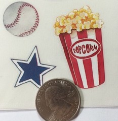 BASEBALL Clear Mylar Stickers Approx.5.5″x12″All Star•Glove•Jersey•Players •Ball