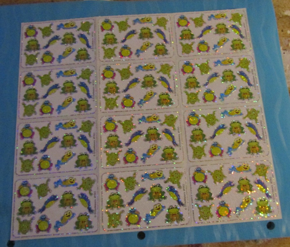 144 Leaping Sitting Froggy Holographic Sparkle Stickers New WithoutPkg