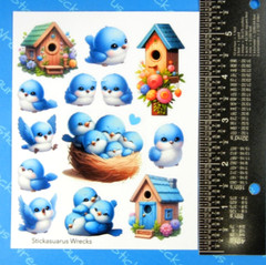 Blue Birds & Birdhouses Sticker Sheet