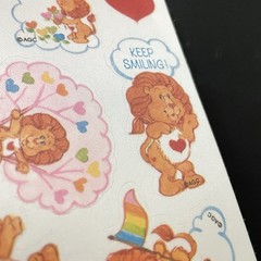 Vtg 80s RARE Care Bear Cousins Satin Fabric Sticker Sheets American Greetings