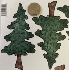 WATERCOLOR PINE TREE Cut-Outs(8.5”x 11”)Beary Patch •Mountain•Outdoor•Forest•