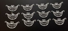 Wonderland Die Cuts * Cheshire Cat’s Grin * Set of 12 * Black or White Cardstock