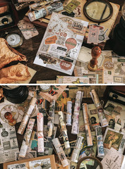 200 Pieces Vintage Ephemera Pack Decoupage Paper Junk Journal Kit Scrapbook Plan