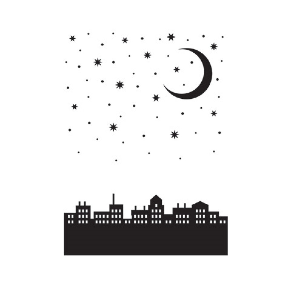 #44 Darice Embossing Folder Essentials CITY MOON 30041351