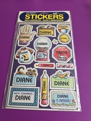 VTG 1982 «Diane» Celebrity Stickers Sealed Mark I Name Stickers