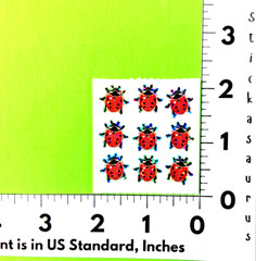 Vintage Sandylion Glittery Red Lady Bugs Sticker Sheet