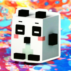 Minecraft Sticker Voxel Panda Black White Pixel Art