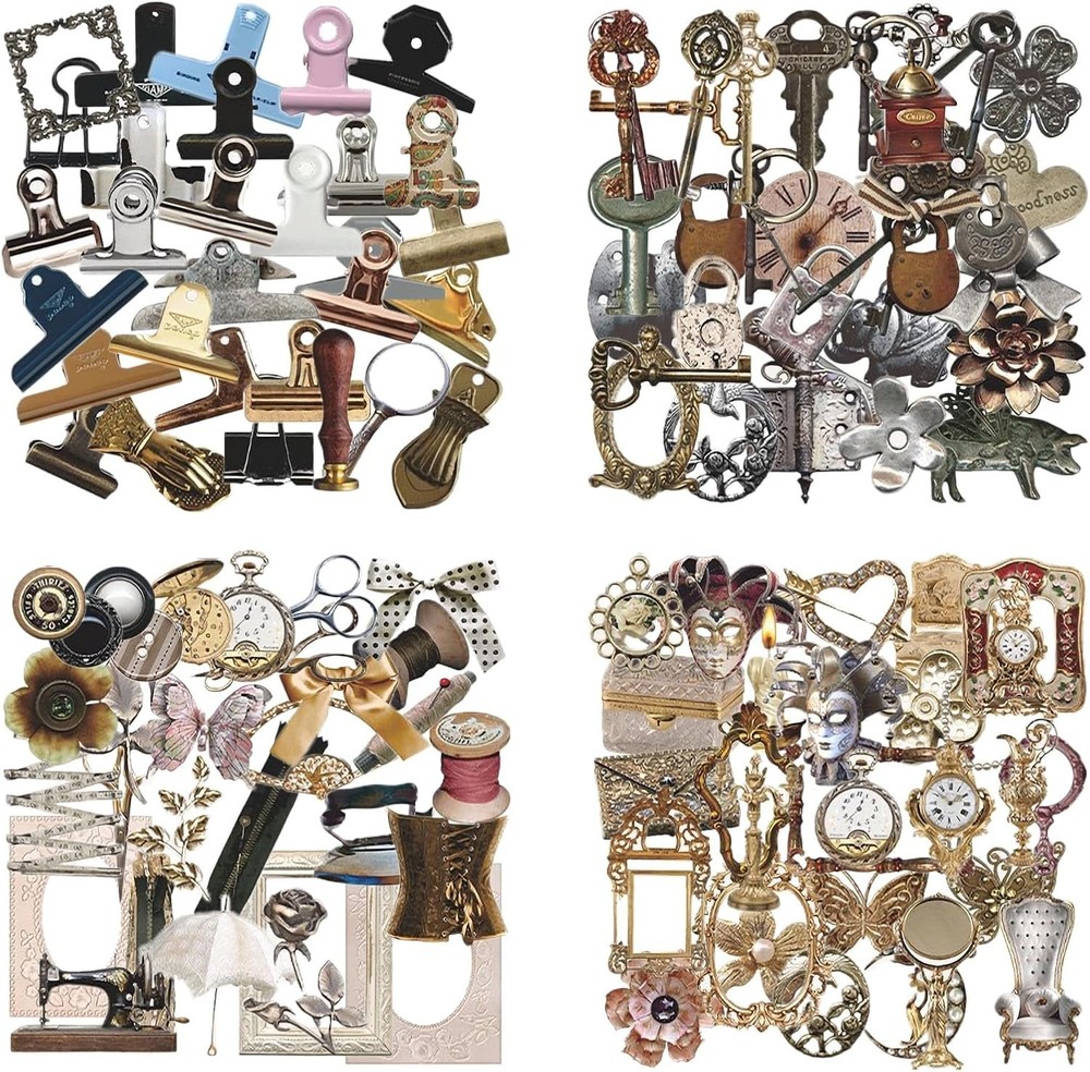 120 Pcs Vintage Scrapbooking Supplies for Junk Journal, Creative DIY Journaling