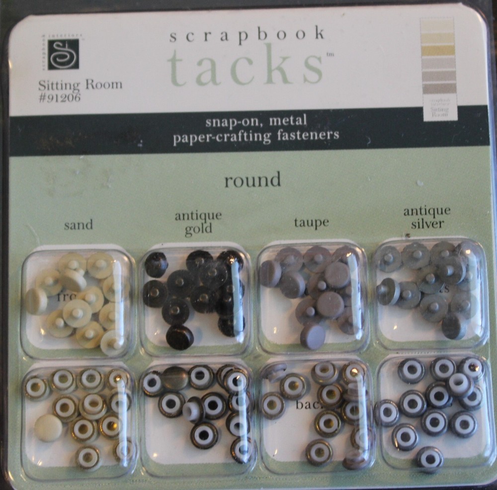 Chatterbox Scrapbook Interiors Tacks Snap-On Metal Fasteners Sitting Room Round 