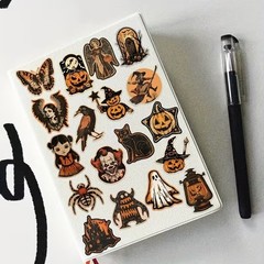 50pcs Retro Halloween Stickers Lot PVC Horror Junk Journaling Craft Scrapbooking