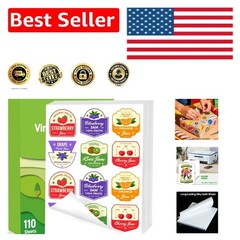 Versatile 110 Sheets Glossy Printable Vinyl – Perfect for Labels & Crafts