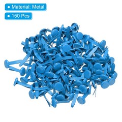Brads for Paper Crafts, 150 Pcs Blue Metal Round Paper Fasteners, 16 mm