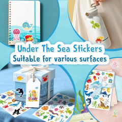 48 Sheets Ocean Stickers for Kids, 1040 Pcs Waterproof under the Sea Fish Animal