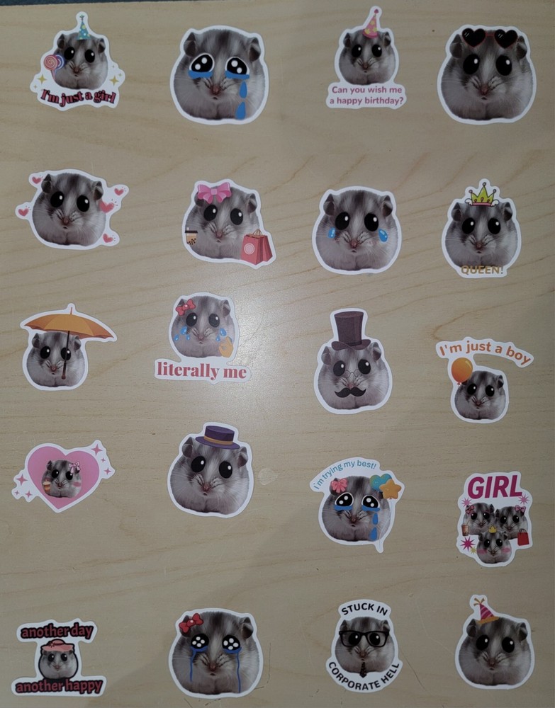 50 Cute Hamster Meme Stickers – Gerbil Guinea Pig