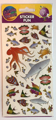 Purple Peach Stickers Ocean Animals Octopus Shark Pearl Clam Crab
