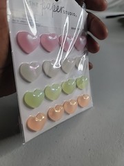 Pastel Glitter Heart Pearl Stickers ST3