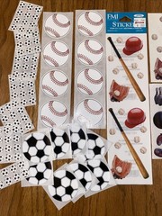 Frances Meyer Sports Sticker FMI Lot Bowling Soccer Football Baseball 35 Sheets