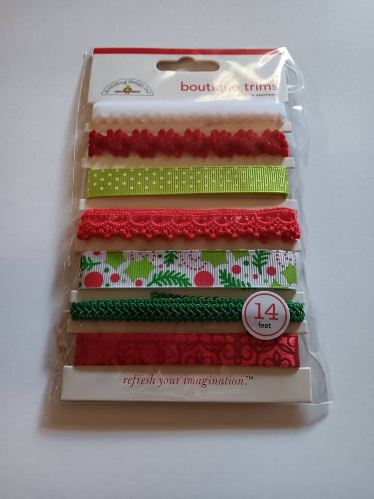 Doodlebug Boutique Trims Christmas Theme Decorative Ribbon Fringe 14 Feet