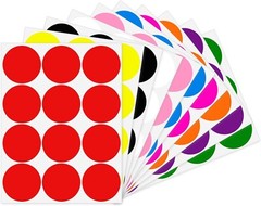 2 Inch Removable Stickers Large Colored Dot Stickers Big Waterproof round Circle