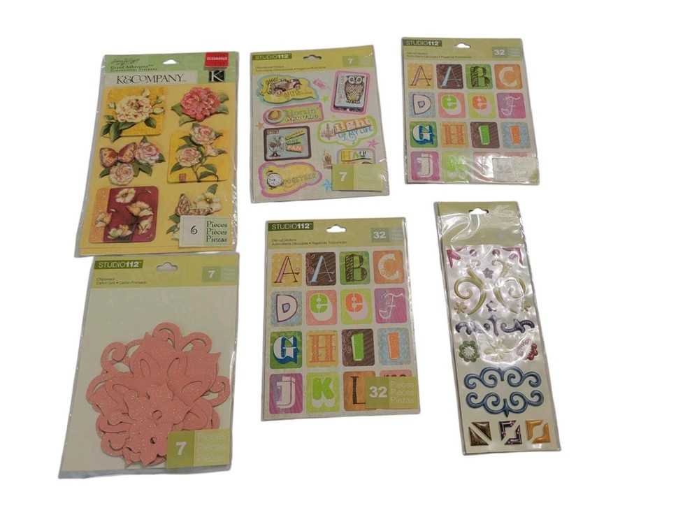 6 Packs K&Company And Studio 112 Scrapbooking Stickers