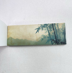 Green Bamboo Washi Paper Sticker Book Asian Junk Journal Planner Collage