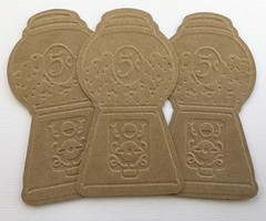 {4} *Embossed Gum Ball Machine* Bare Candy Chipboard Die Cuts – 2 1/2″ x 4 5/8″