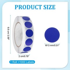 1000pcs Dark Blue Round Stickers 0.5 Inch Self-Adhesive Stickers Label