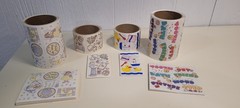 Frances Meyer scrapbook sticker rolls Baby’s Firsts, baptism, bath & tooth fairy