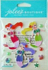 JOB MERMAIDS BQ LOT OF 3 Jolee’s Boutique Stickers Brand NEW! shells pearls
