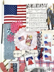VTG Americana Ephemera July 4th Patriotic 50+ Pcs Junk Journaling Scrapbooking