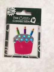 The Card Connection Self Adhesive STICKER HAPPY BIRTHDAY CUPCAKE PARTY 3D CAKE