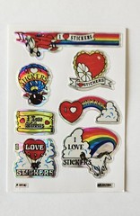 Vtg 80s Selectra I Love Stickers Unicorn Heart Balloon Prism A 2419 Vending