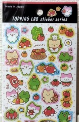 GAIA Topping LAB Tomato Sticker Kawaii Animal Cat Frog Food Cartoon MADE JAPAN