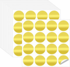 320 PCS round Golden Embossing Stickers, Gold Foil Self-Adhesive Wafer Seal Labe